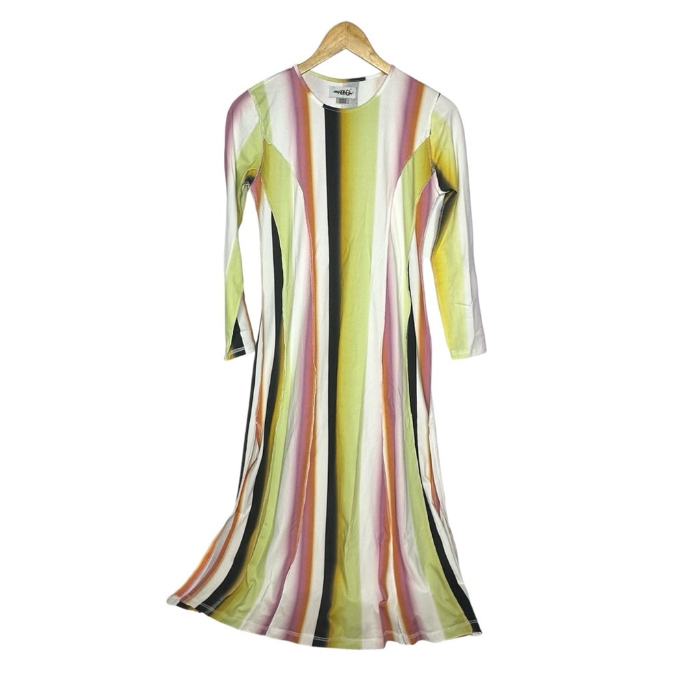 NWOT Mandinga x Free People Ipa Long Sleeve Stripe Midi Dress small - Picture 3 of 12